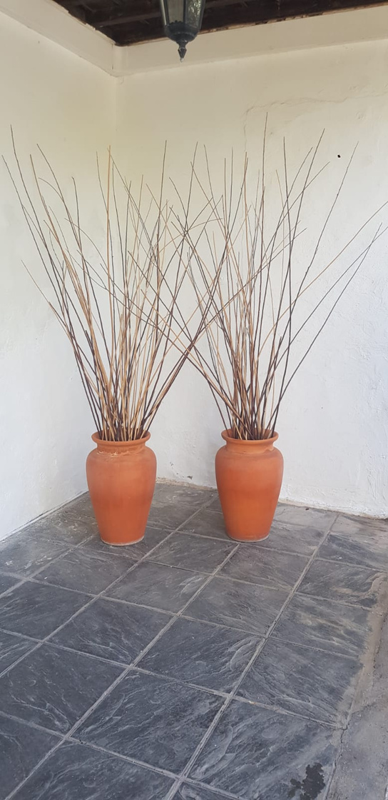 Decoración con jarrones en el suelo